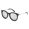 BRUSSELS | Round P3 Horn Rimmed Sunglasses with Embossed Hinges
