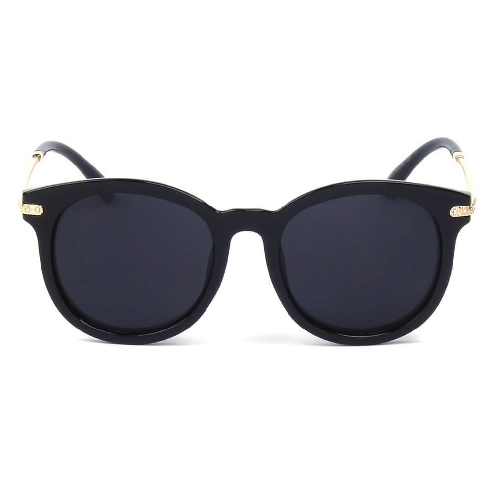BRUSSELS | Round P3 Horn Rimmed Sunglasses with Embossed Hinges
