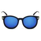 BRUSSELS | Round P3 Horn Rimmed Sunglasses with Embossed Hinges