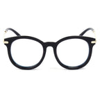 BRUSSELS | Round P3 Horn Rimmed Sunglasses with Embossed Hinges