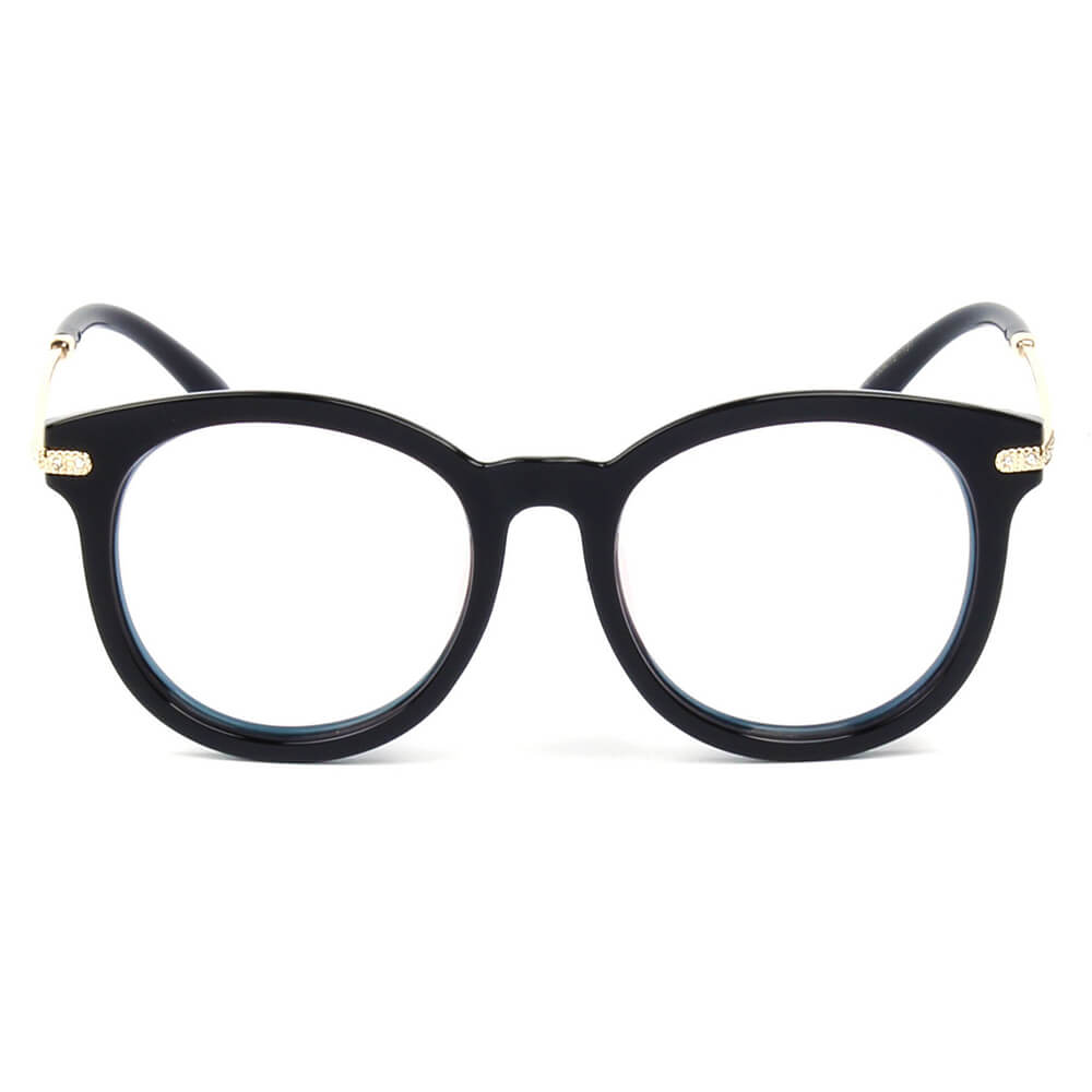 BRUSSELS | Round P3 Horn Rimmed Sunglasses with Embossed Hinges