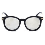 BRUSSELS | Round P3 Horn Rimmed Sunglasses with Embossed Hinges