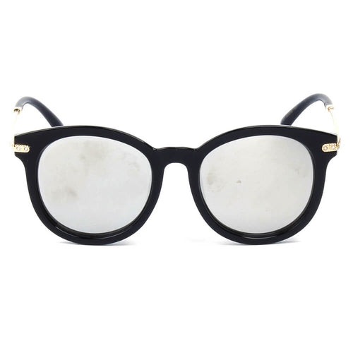 BRUSSELS | Round P3 Horn Rimmed Sunglasses with Embossed Hinges