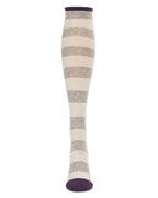 Women's Soft Shaded Stripes Cashmere Blend Knee High Socks