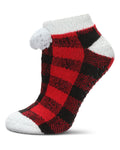 Women's Buffalo Plaid Buttersoft Plush Lined Low Cut Socks