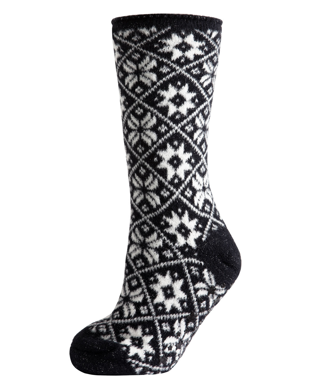 Women's Holiday Snowflake Plush Lined Slipper Socks