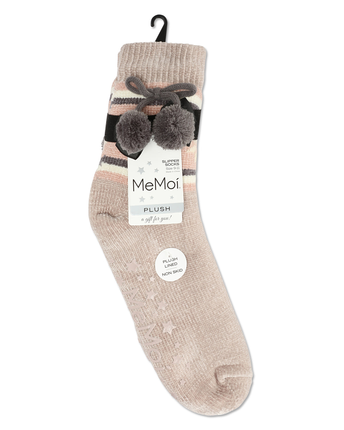 Women's Snowflake Pom Pom Sherpa Lined Slipper Socks