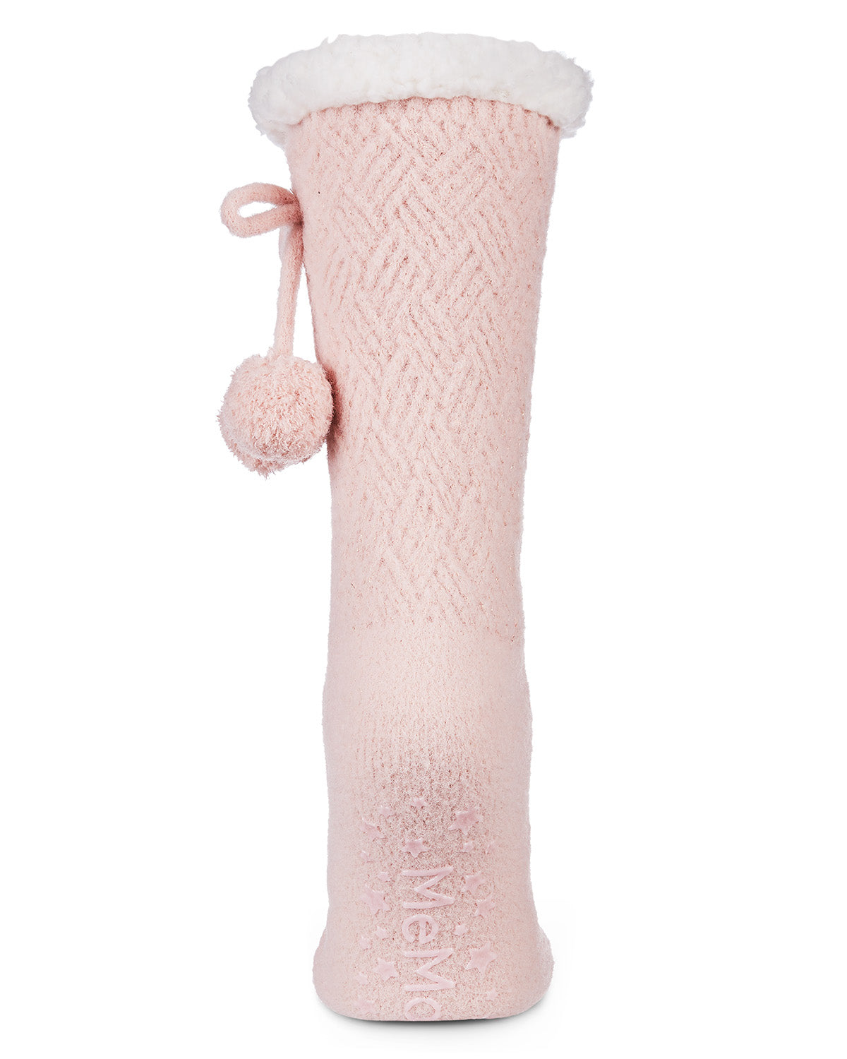 Women's Pair of Poms Sherpa-Lined Slipper Crew Socks