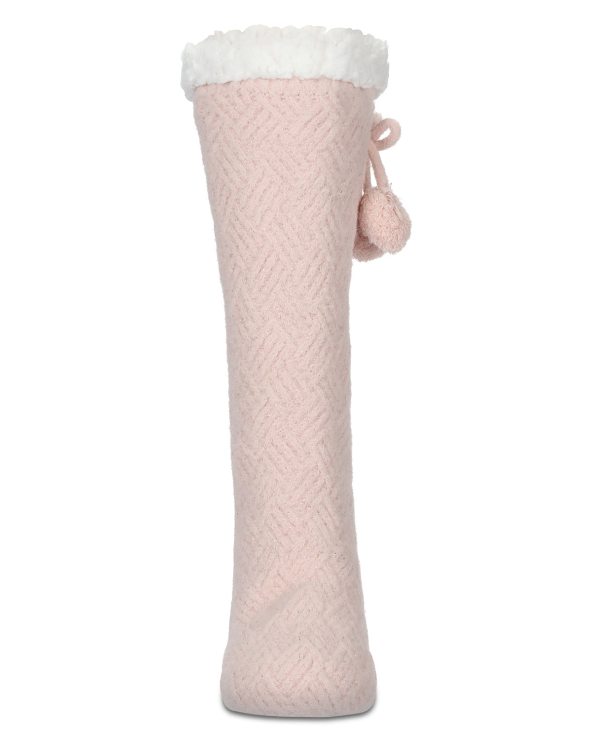 Women's Pair of Poms Sherpa-Lined Slipper Crew Socks
