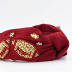 Maroon/Gold Football Headband