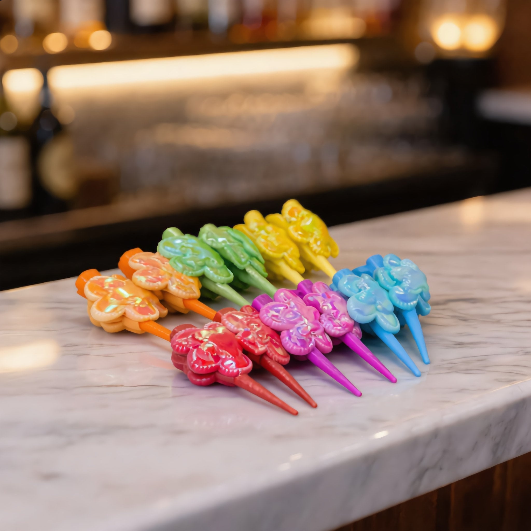 Multi-Color Flower Hair Clips (Pack of 12)