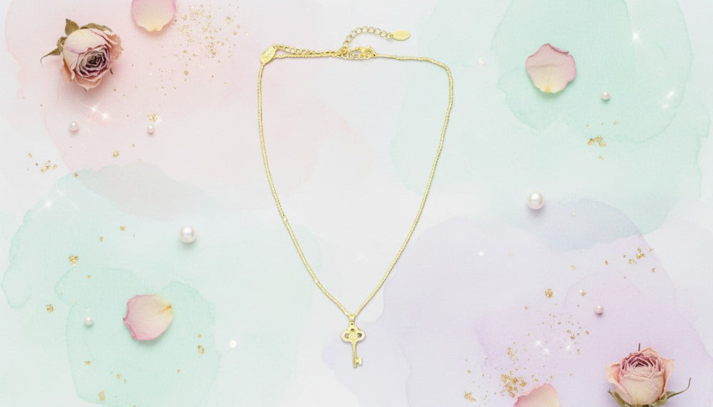 Golden Key Pendant Necklace