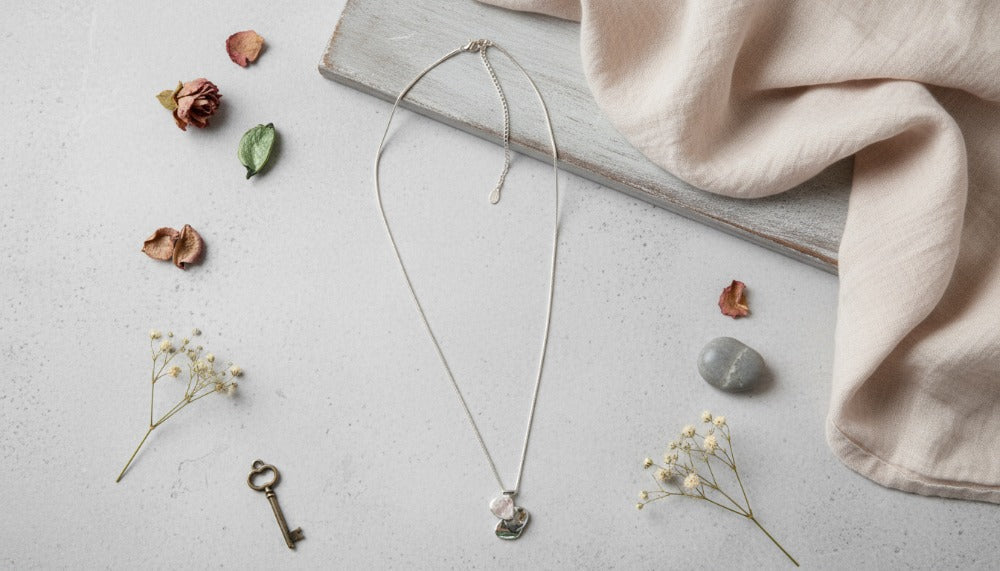 Silver Ethereal Heart Charm Necklace