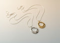 Dual Tone Sculpted Pendant Necklace