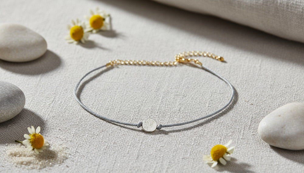 Minimalist Choker Necklace with Gold Accents