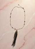 Black & Gold Tassel Bead Necklace