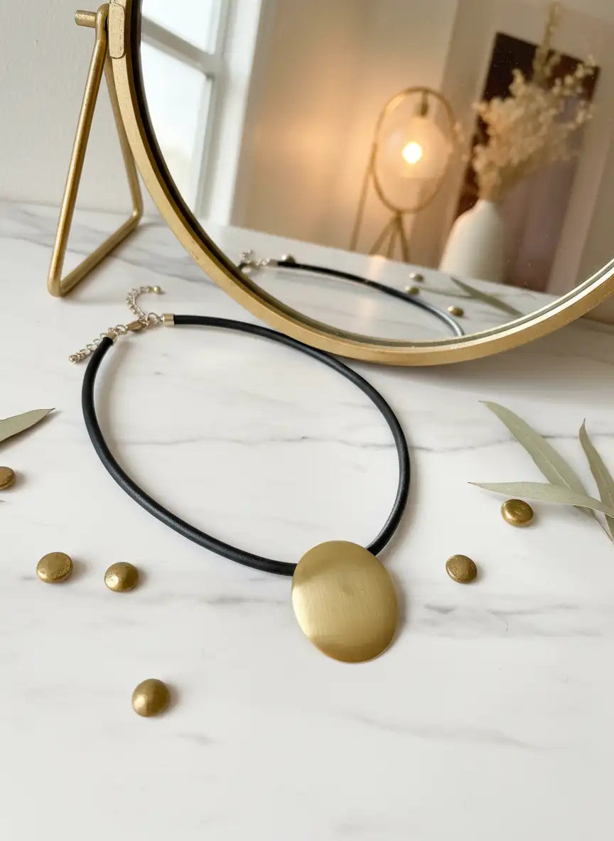 Golden Pebble Collar Necklace