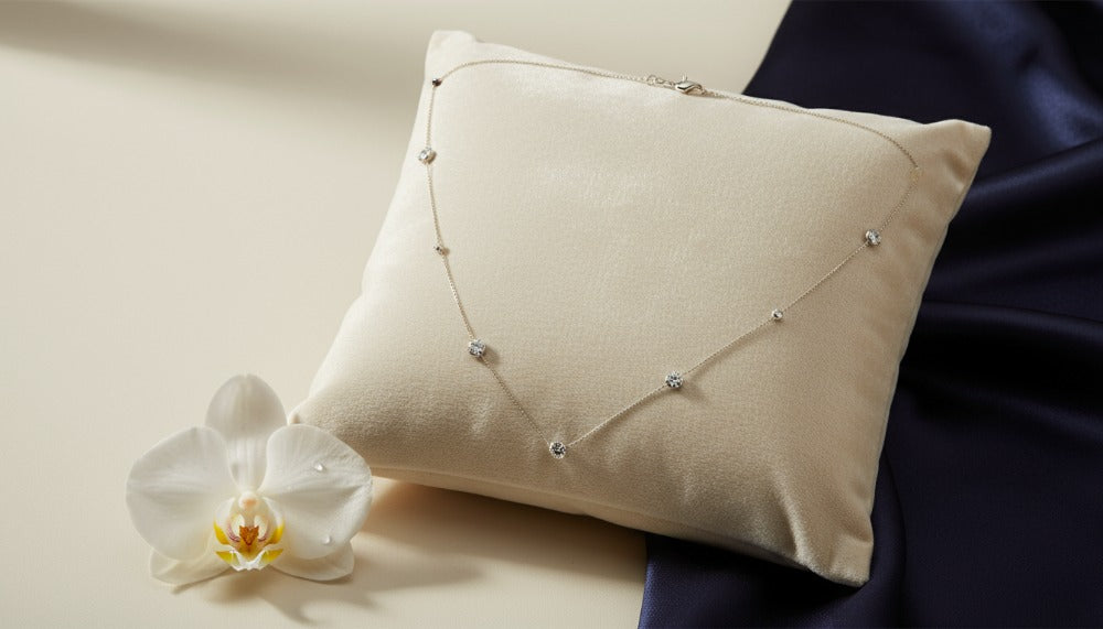 Dainty Diamond Droplet Necklace
