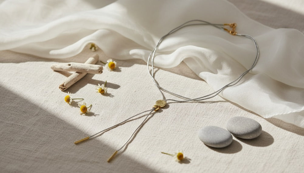Gold Accent Luna Thread Necklace