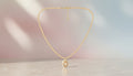 Beaded Chain With Golden Stone Necklace