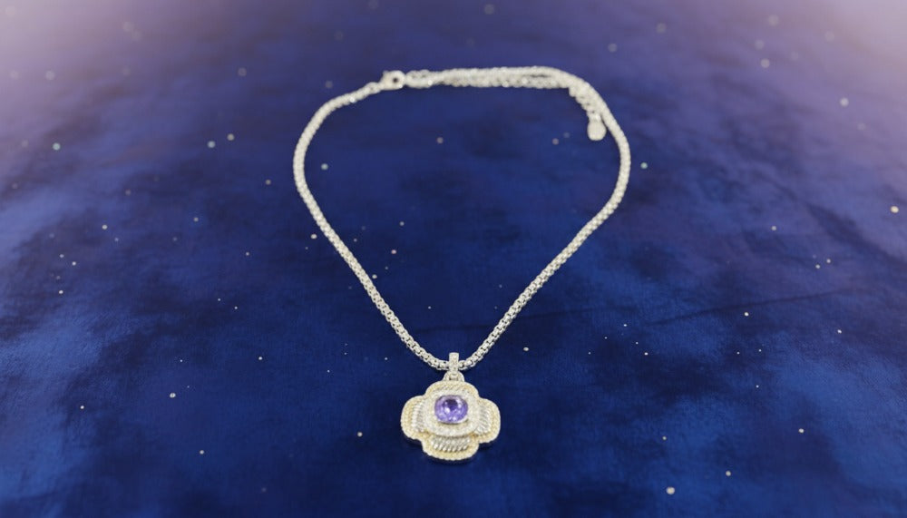 Amethyst Box Chain Necklace