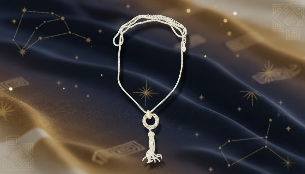 Silver Looped Tassel Necklace