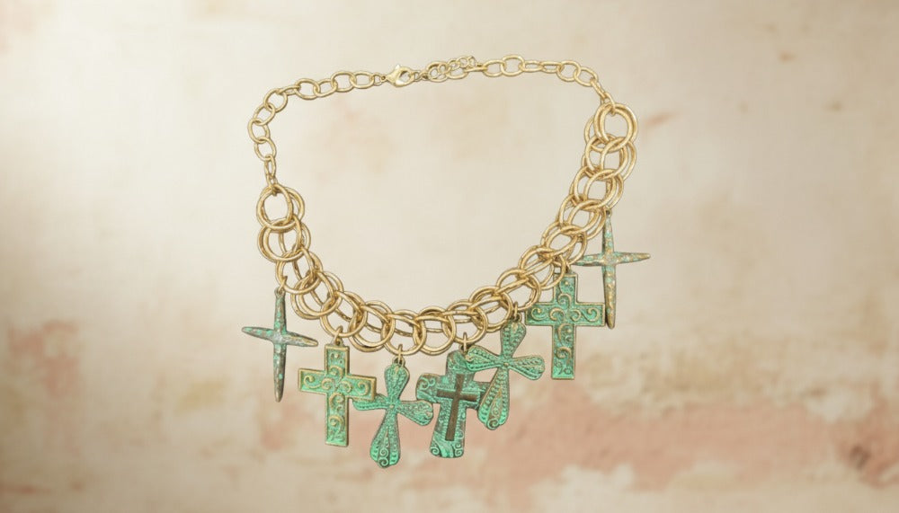 Ancient Cross Medallion Necklace