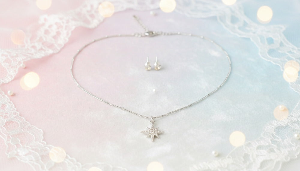 Silver Dreamscape Star Set Necklace
