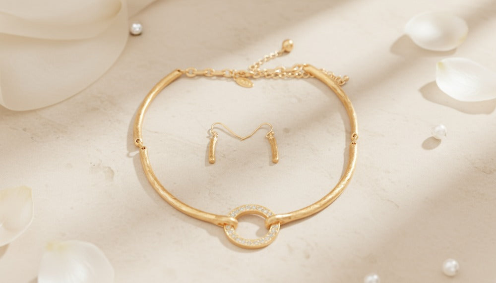 Halo Harmony Rose Gold Set Necklace