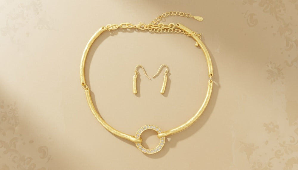 Halo Harmony Gold Set Necklace
