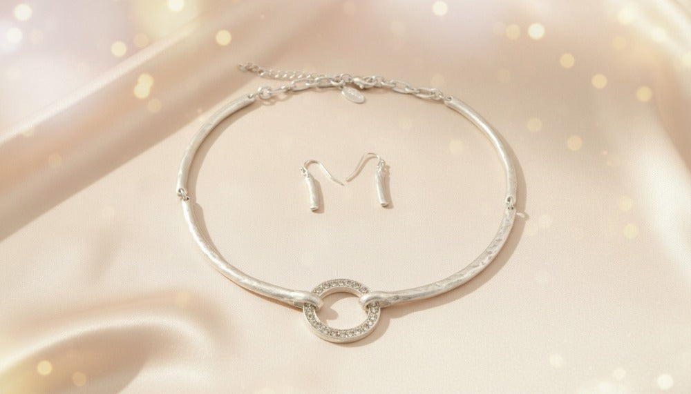Halo Harmony Silver Set Necklace