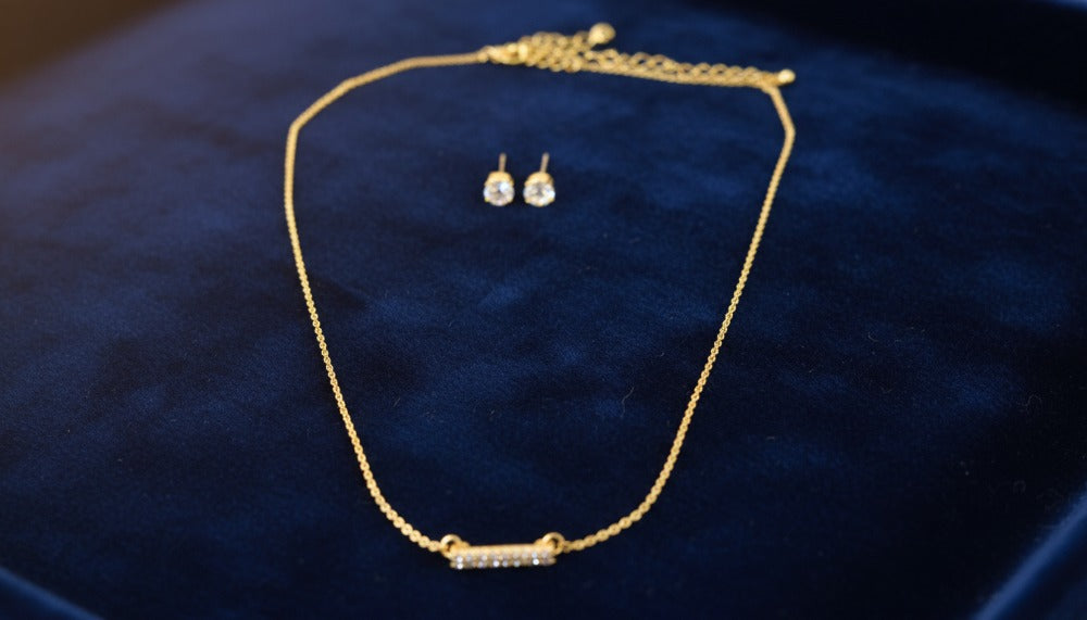 Gold Plated Diamond Set Necklace