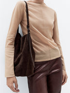 Women's Suede Slouchy Hobo Shoulder Bag