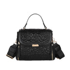 Elegant Quilted Rose Shoulder Handbag