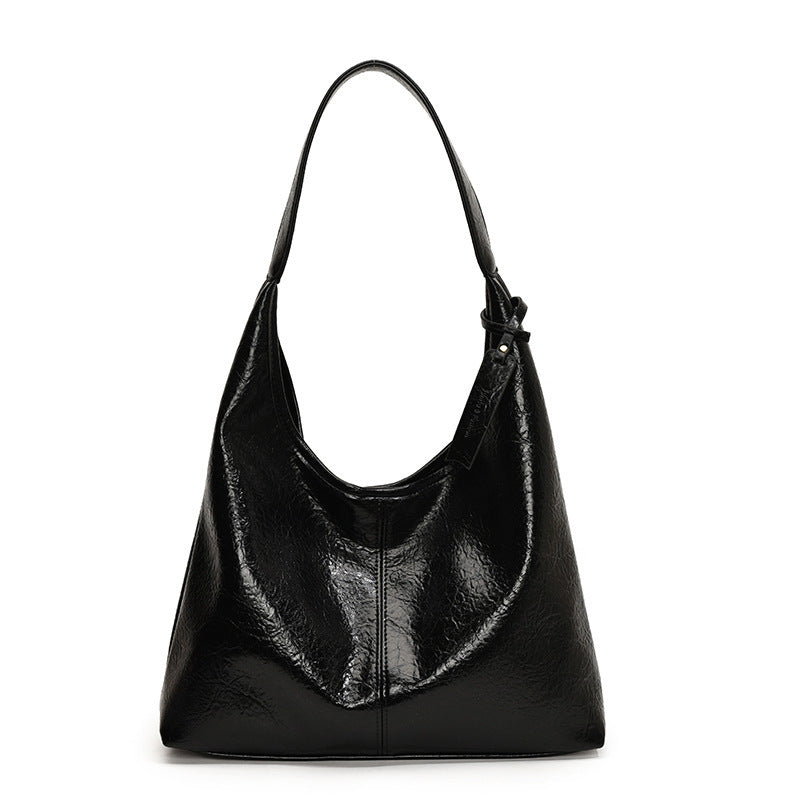 Soft Glossy Shoulder Bag Large Capacity