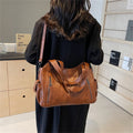Women's Faux Leather Commuter Tote Shoulder Bag