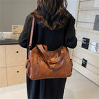 Women's Faux Leather Commuter Tote Shoulder Bag