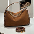 Elegant Suede Leather Shoulder Crossbody Handbag
