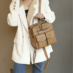 Lambskin Multi-functional Casual Backpack Handbag