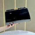 Elegant White Glossy Clutch Shoulder Bag