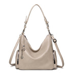 Versatile Soft Leather Tote Crossbody Shoulder Bag
