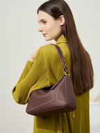 Ladies Cowhide Geometric Shoulder Crossbody Bag