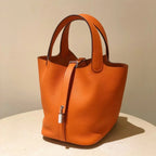 Premium Togo Leather Bucket Handbag
