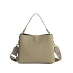 Women's Leather Crossbody Bucket Handbag