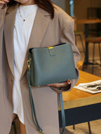 Women's Leather Crossbody Bucket Handbag