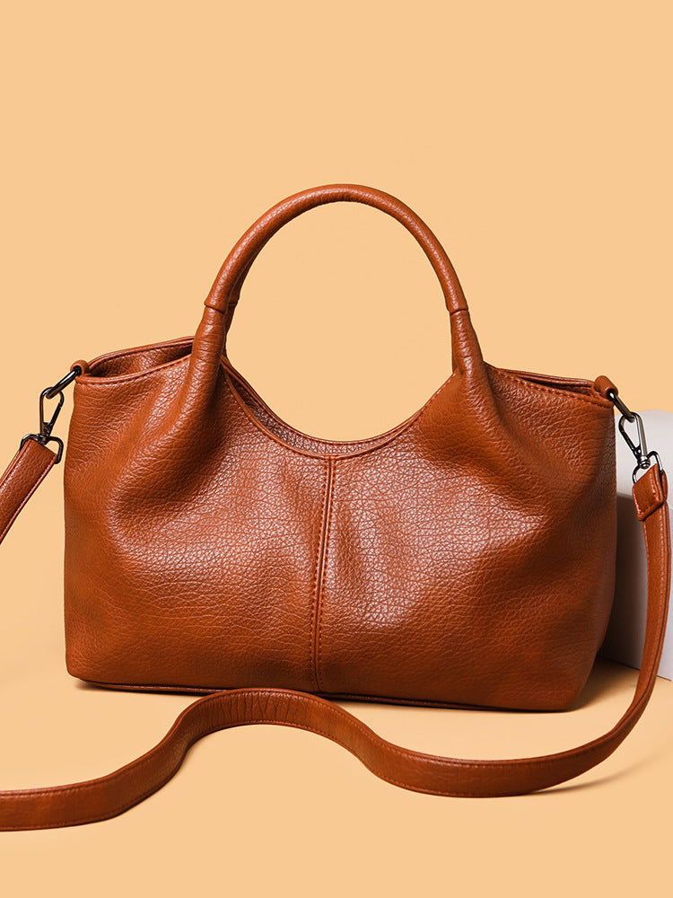 Versatile Soft Textured Shoulder Tote Bag