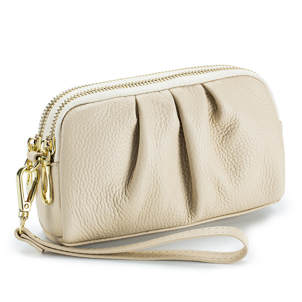 Genuine Leather Women's Wristlet Clutch Wallet