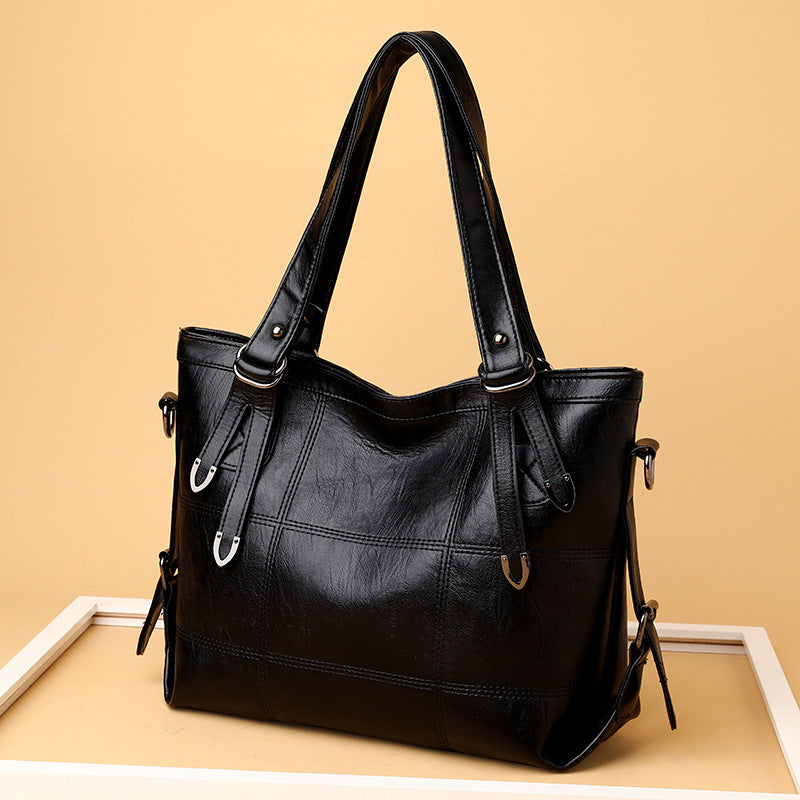 Women's Faux Leather Large Capacity Tote Handbag