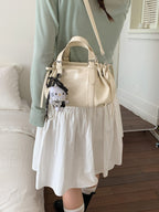 Soft Leather Pleated Handbag Shoulder Crossbody Bag