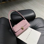 Lilac Croc Effect Shoulder Bag
